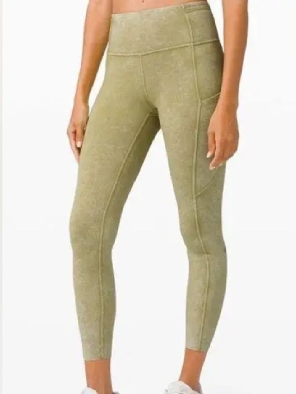 Lululemon Fast and Free High Rise Tight 25" Ice Dye Ice Wash Hazel Green